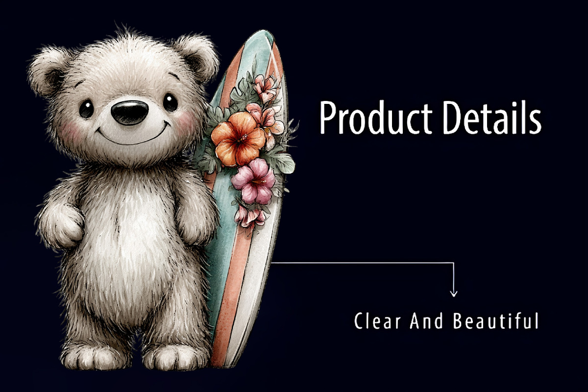 Cute Summer Bear PNG Clipart, an Animal Illustration by RobertsArt (Photo 5 of 7)