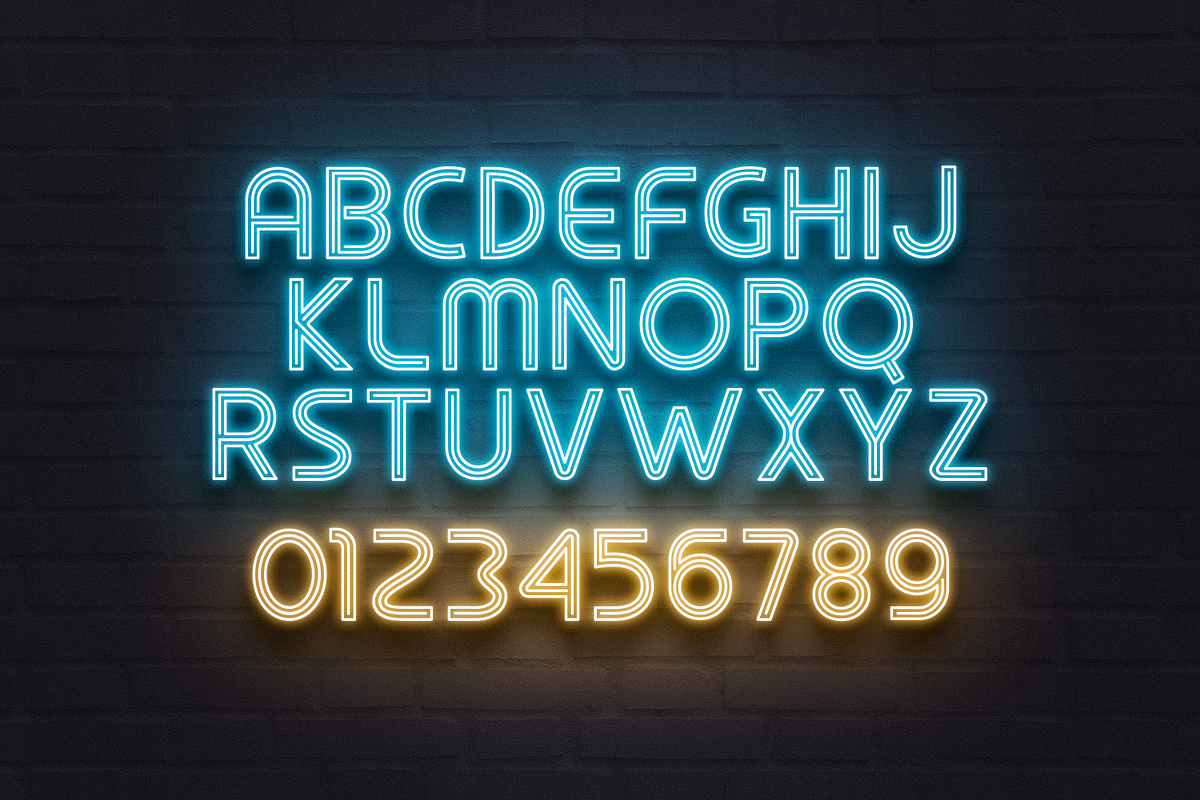 Neon Vibes - Retro Neon Light Font, a Font by Pixesia Studio (Photo 10 of 10)