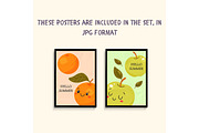 Cute Kawaii Fruits, a Food Illustration by Bielousova Art (Thumbnail 3 of 5)