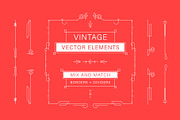 Vintage Vector Elements & Dividers, a Decorative Illustration by digiful (Thumbnail 1 of 7)