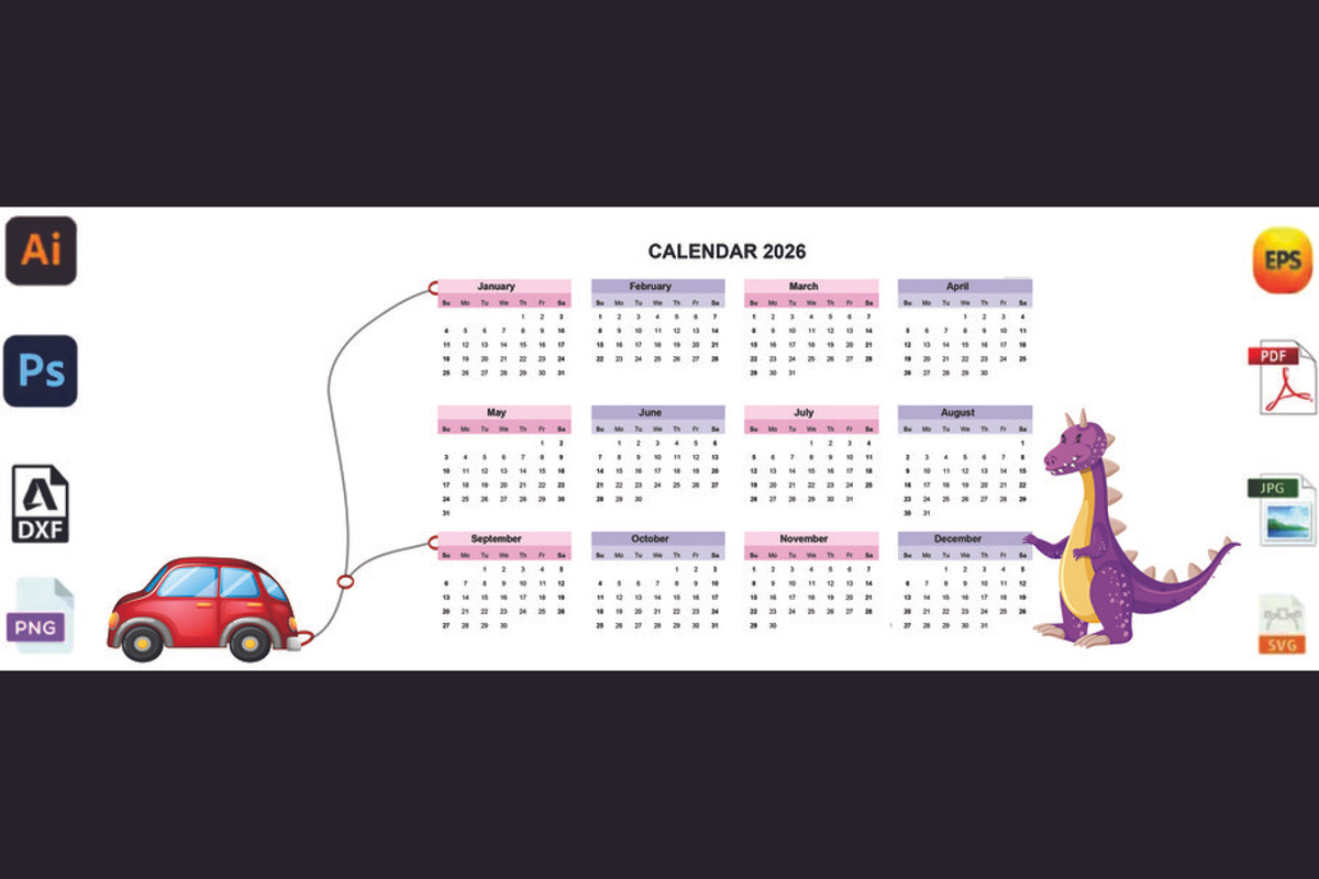 2026 Kids Calendar | Printable, a Wallpaper Photo by DigitalsDesigns (Photo 2 of 2)