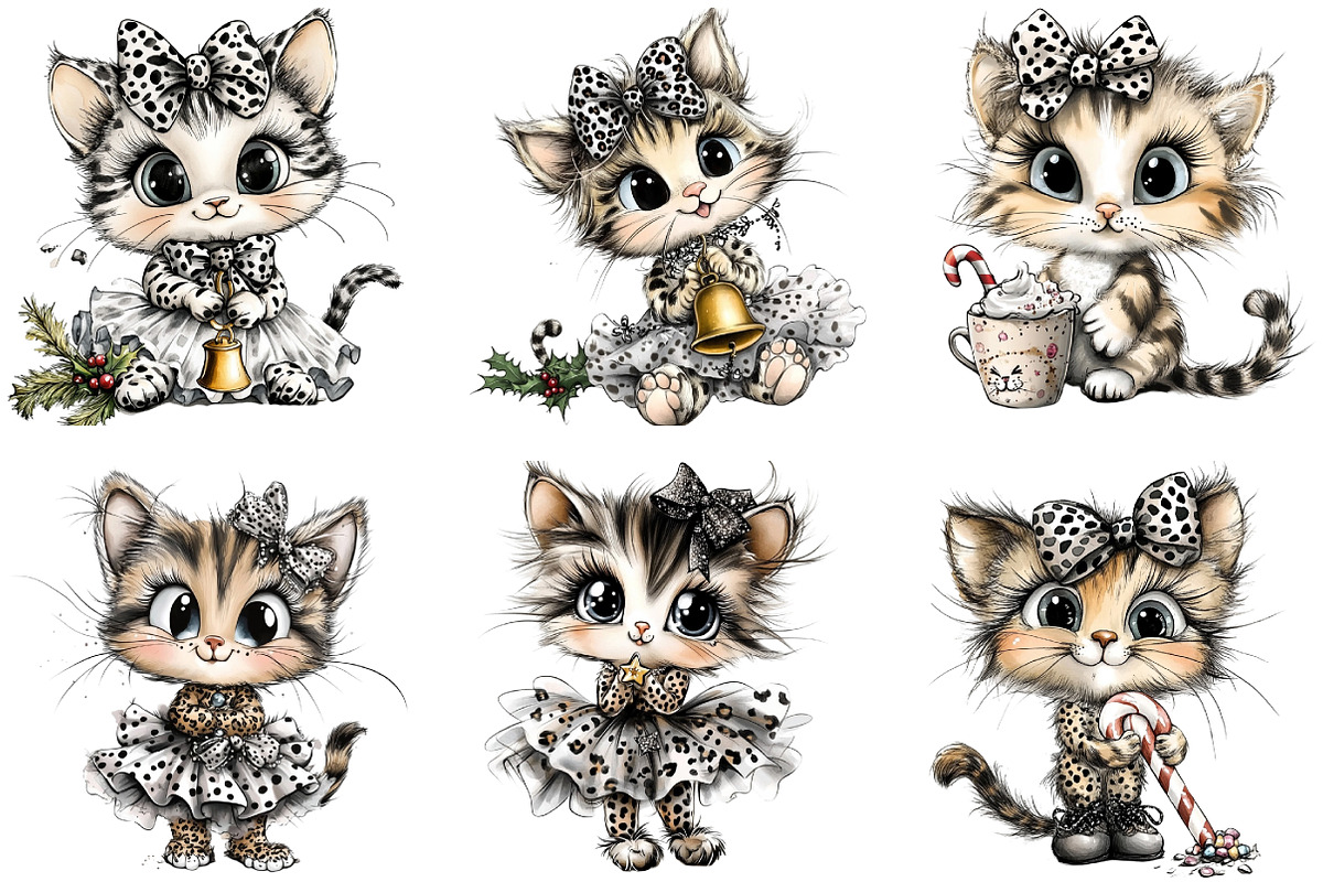 Leopard print cat clipart, an Illustration by DreamArtGraphic (Photo 5 of 5)