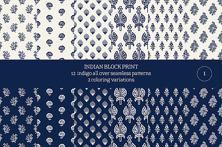 Blue Indian Block Print: All Over