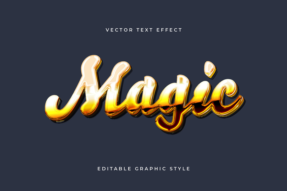 Golden Glossy Script Text Effect
