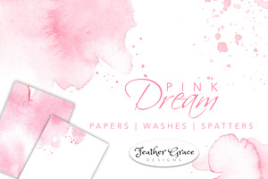 Pink Watercolor Backgrounds + Washes
