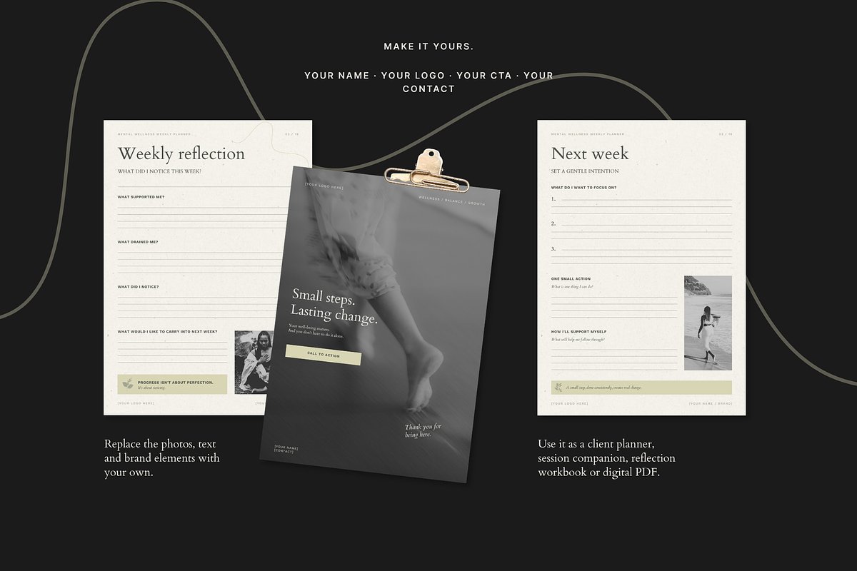 Mental Wellness Weekly Planner, a Marketing Template by Make It Yours Lab. (Photo 10 of 10)