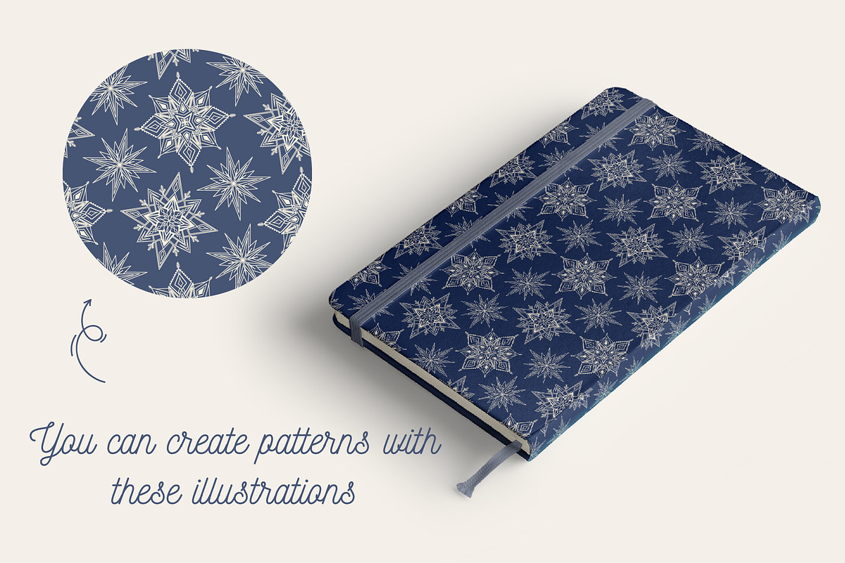 Snowy | 65 snowflakes illustrations, a Decorative Illustration by Wander Designs (Photo 6 of 9)