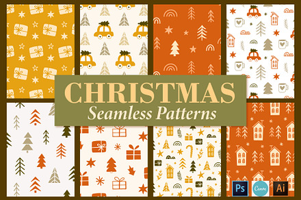 Minimal Christmas Vector Patterns