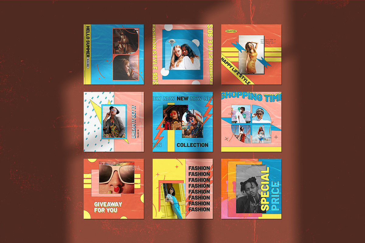 90's Vol2 Instagram Templates, a Social Media Template by Azruca (Photo 2 of 9)