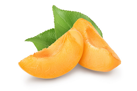 apricot fruit slices isolated on, a Food & Drink Photo by NataPhoto