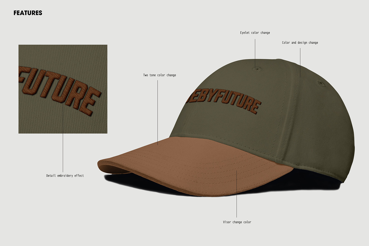 Baseball Caps Hat Mockup Vol 1, a Hat Mockup by made_by_nope (Photo 11 of 29)