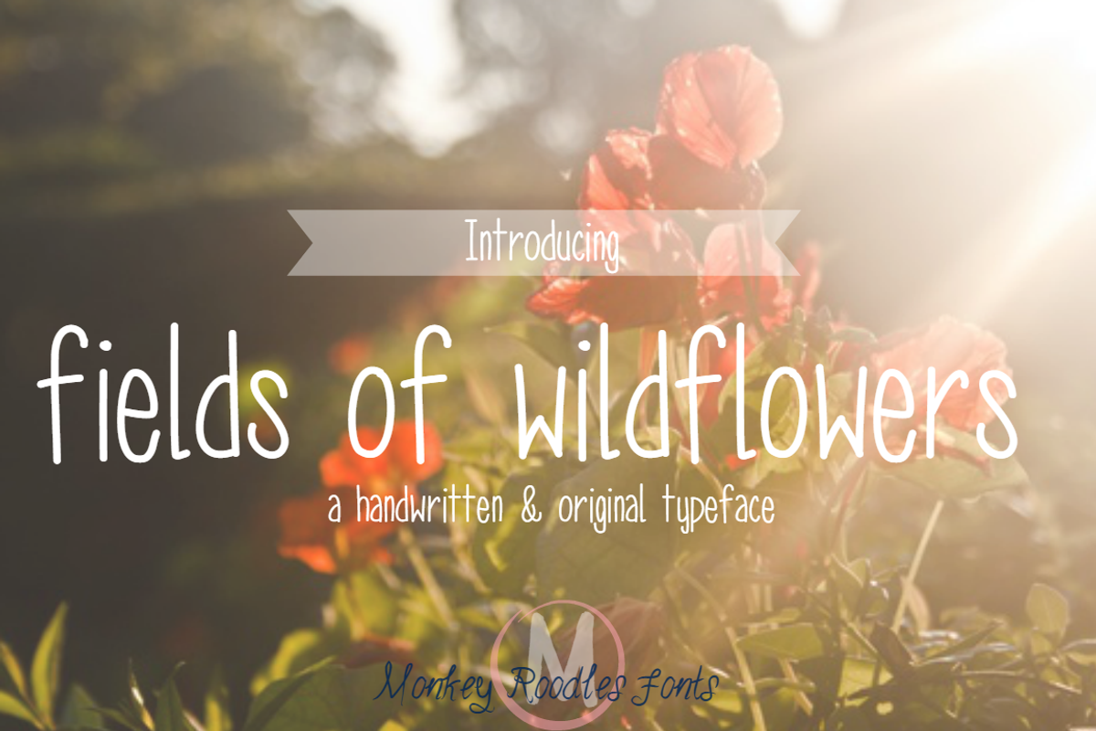 fields of wildflowers- hand font
