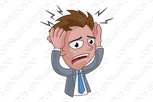 Stressed or Headache Business Man, a Person Illustration by Christos Georghiou