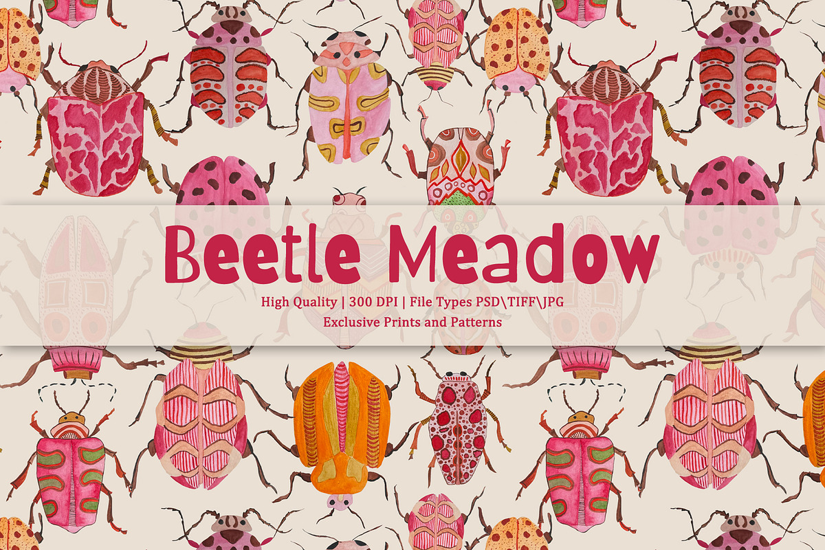 Beetle Meadow Prints & Patterns, a Pattern Graphic by GND ART STUDIO (Photo 1 of 8)