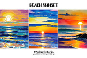 Beach Sunset, a Decorative Illustration by Digital Art Creations (Thumbnail 1 of 7)