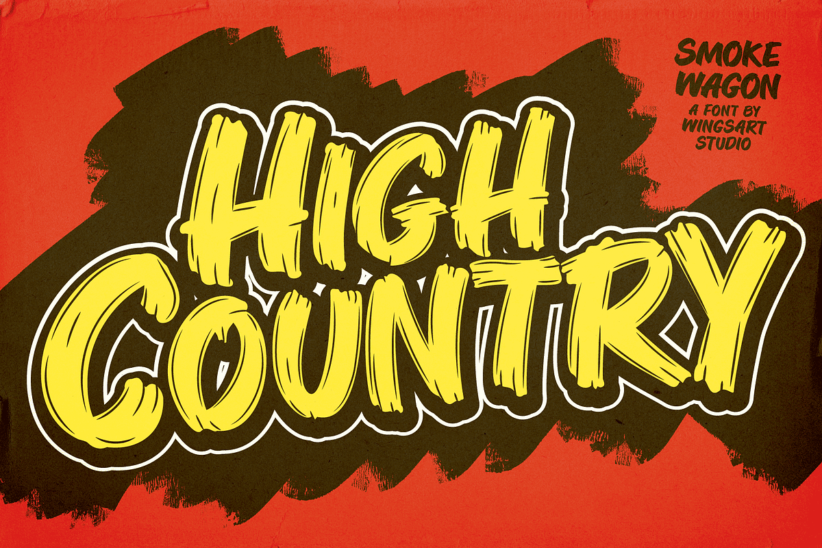 Smoke Wagon - A Western Brush Font, a Sans Serif Font by Wingsart Studio (Photo 11 of 15)