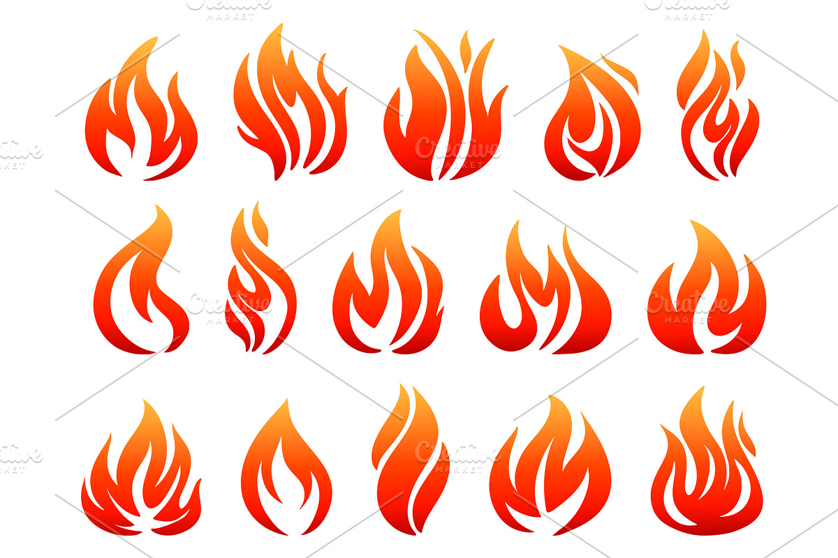 Bright burning flames of various, an Object Illustration by Tati_Kli