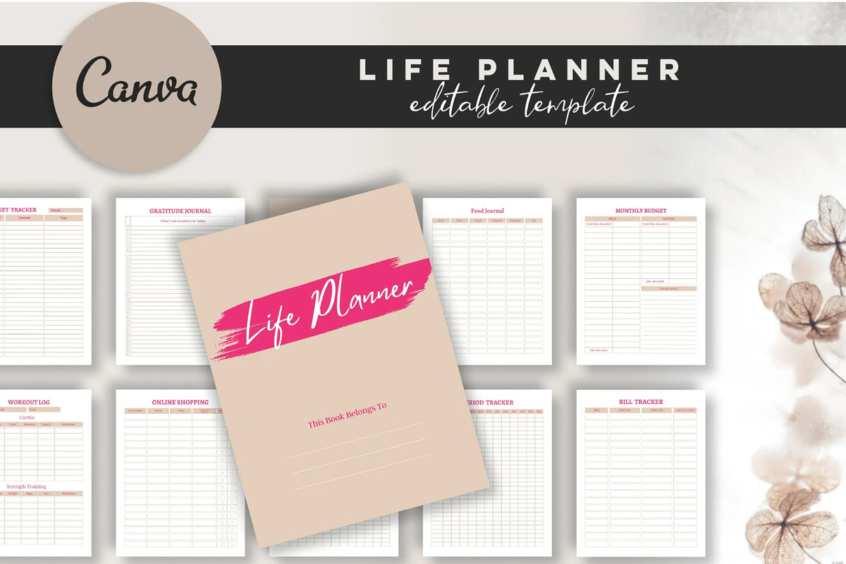 Printable Life Planner Template, a Stationery Template by Design House (Photo 2 of 9)