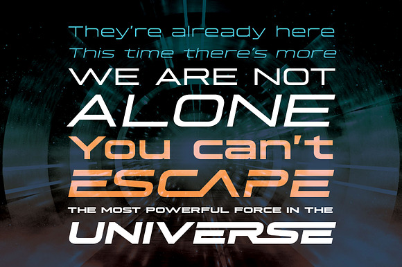 Hyperspace Race Extended sci-fi font preview 7
