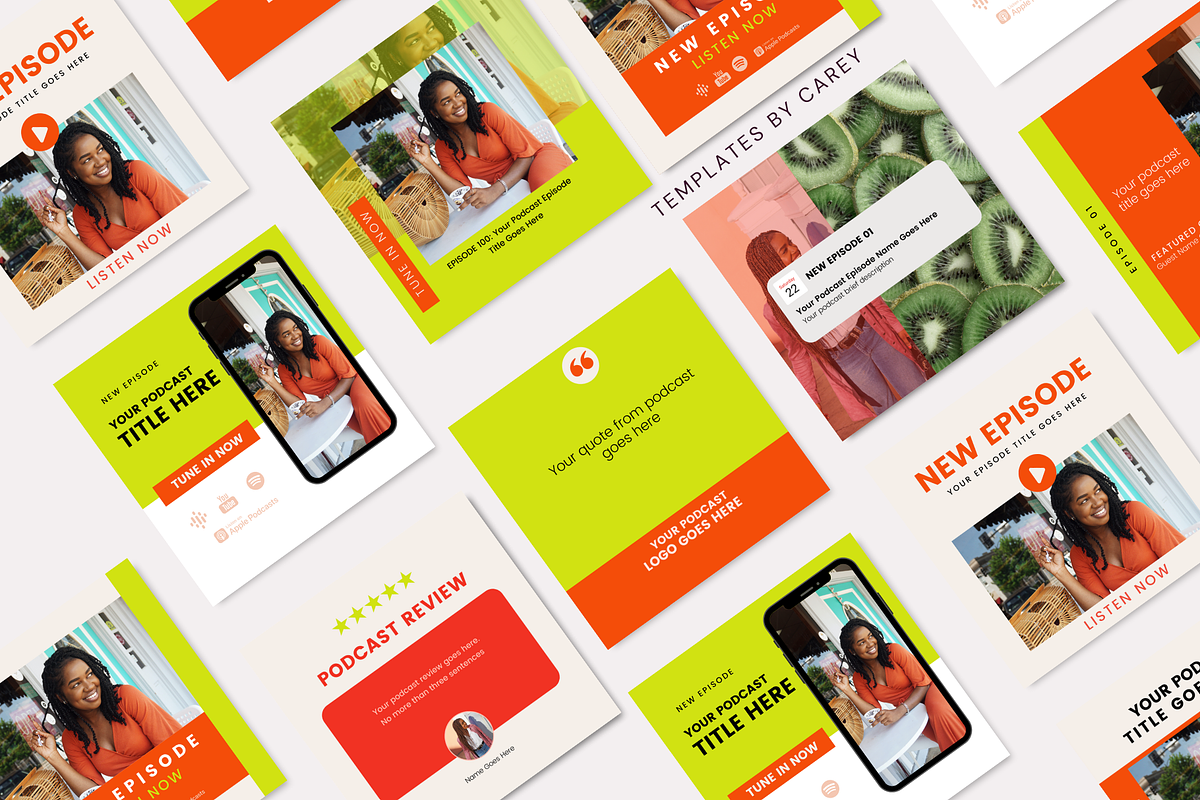 45-Pack Instagram Podcast Promo Kit, a Social Media Template by Templates by Carey (Photo 9 of 9)