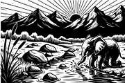 Wild Elephant Silhouette Set, an Illustration by jahid234 (Thumbnail 14 of 21)