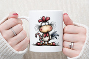 Quirky Christmas Rooster Clipart, an Illustration by Sublimation Artist (Thumbnail 5 of 6)