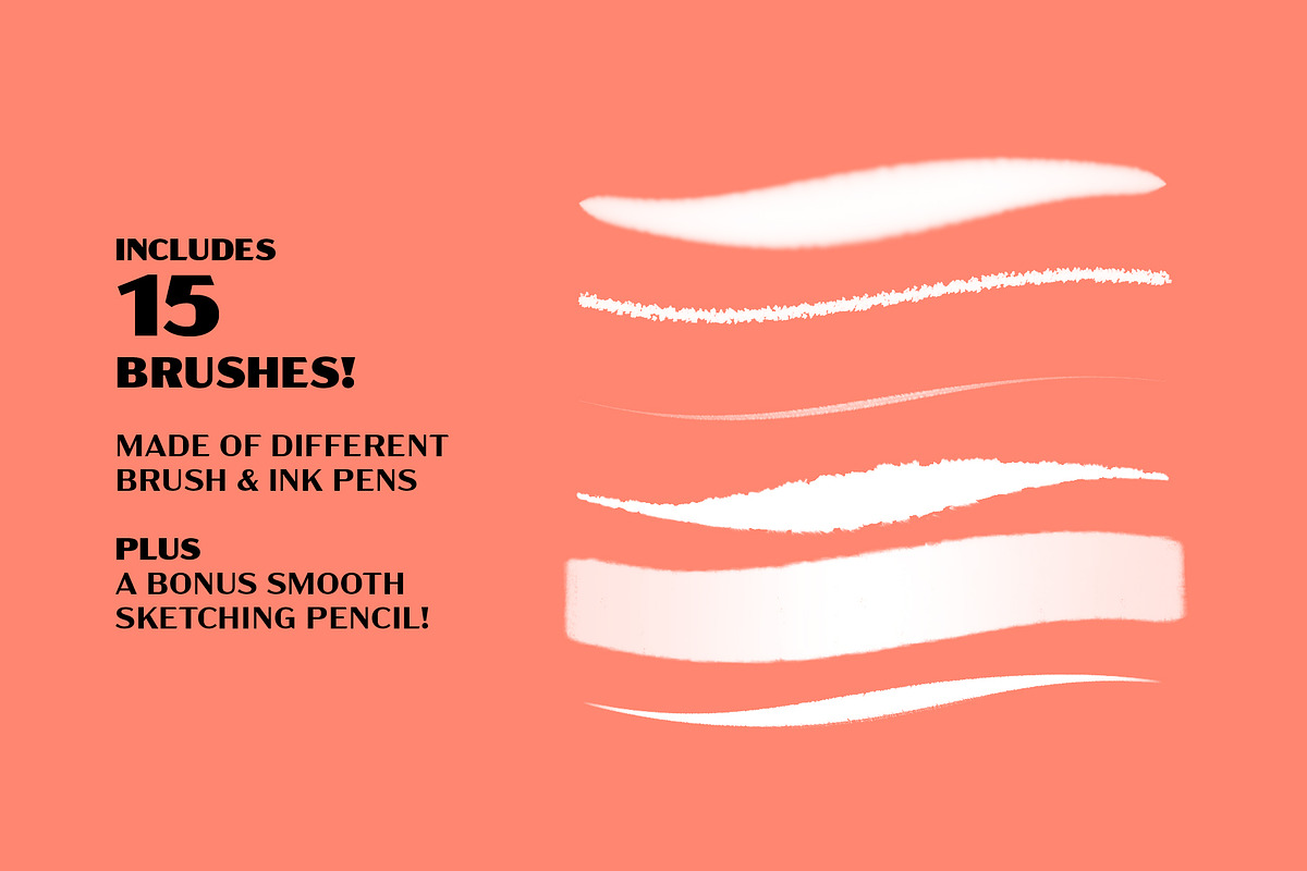 Ink and Paint Photoshop Brushes, a Brush Add-On by Tim Hankins Design (Photo 3 of 5)