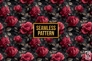 Gothic Textured Rose Flowers Pattern, a Pattern Graphic by Creative Store (Thumbnail 4 of 5)