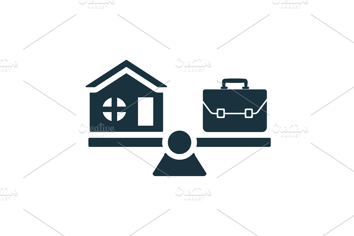 Work life balance comparing house, an Object Illustration by Aimagenarium@gmail.com
