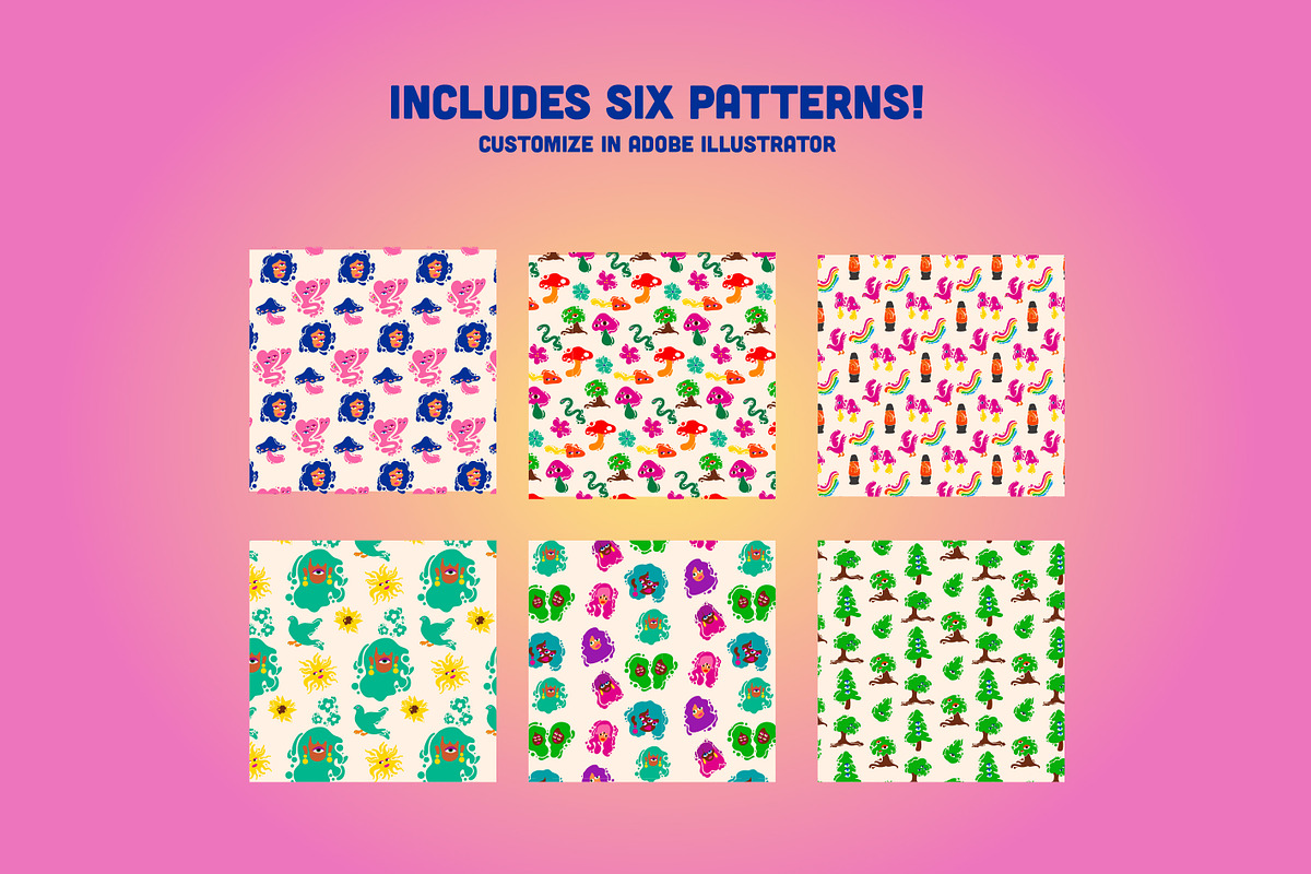 Psychedelic 70's Graphic Bundle, an Object Graphic by sungirlgraphics (Photo 6 of 10)