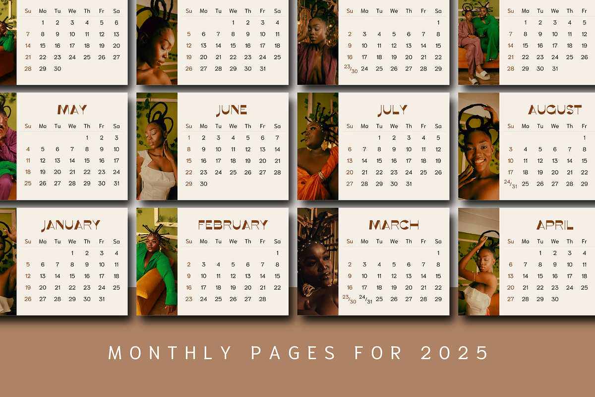 2025 CALENDAR CANVA TEMPLATE, a Stationery Template by The Little Lily Studio (Photo 3 of 5)