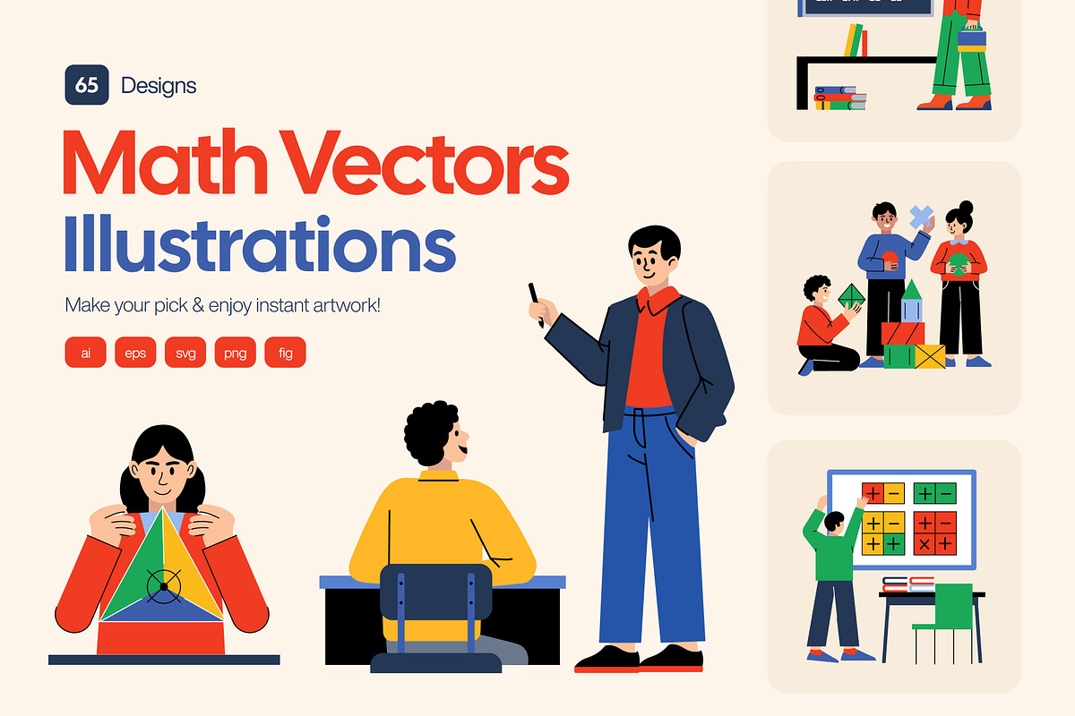 Math Illustrations Collection, an Education Illustration by Brickclay (Photo 1 of 9)