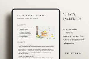 Minimal Recipe Template Canva