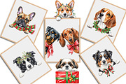 Christmas Peeking Dogs Clipart Png, an Illustration by Creative Art (Thumbnail 4 of 9)