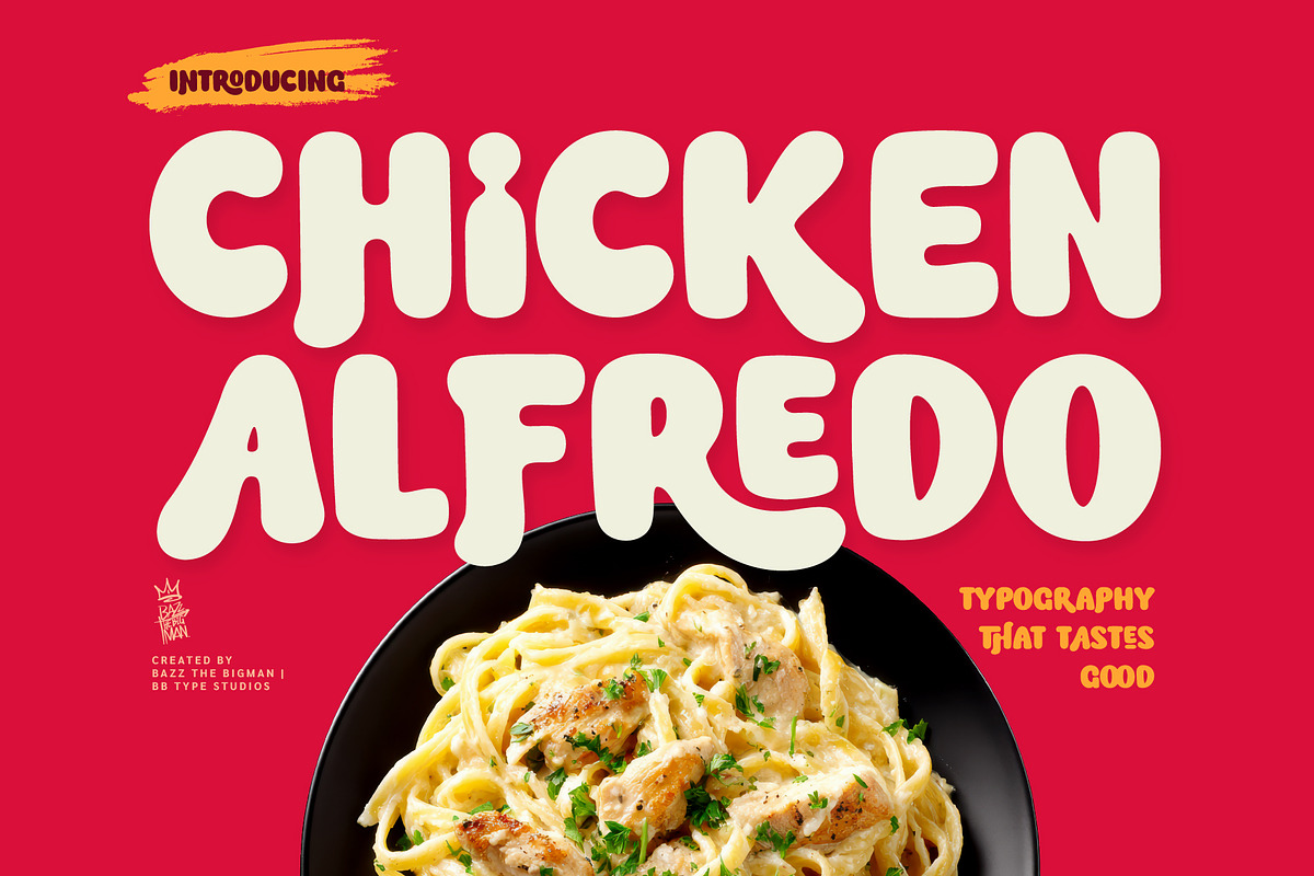 Chicken Alfredo, a Blackletter Font by BBtypeStudios (Photo 1 of 13)