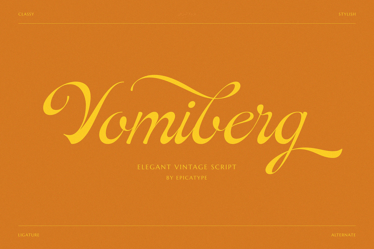 Vomiberg || Retro Script Font, a Script Font by epicatype (Photo 1 of 11)