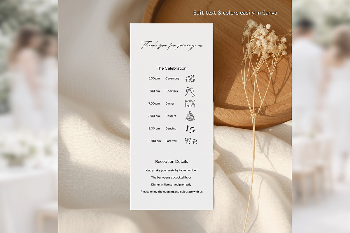 Elegant Wedding Program Canva bd008, a Card Template by TyphoonStudio (Photo 6 of 10)