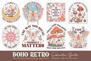 Boho Retro Sublimation Design Bundle