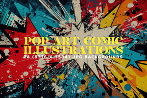 24 Pop Art Comic Backgrounds, a Background Graphic by HipFonts