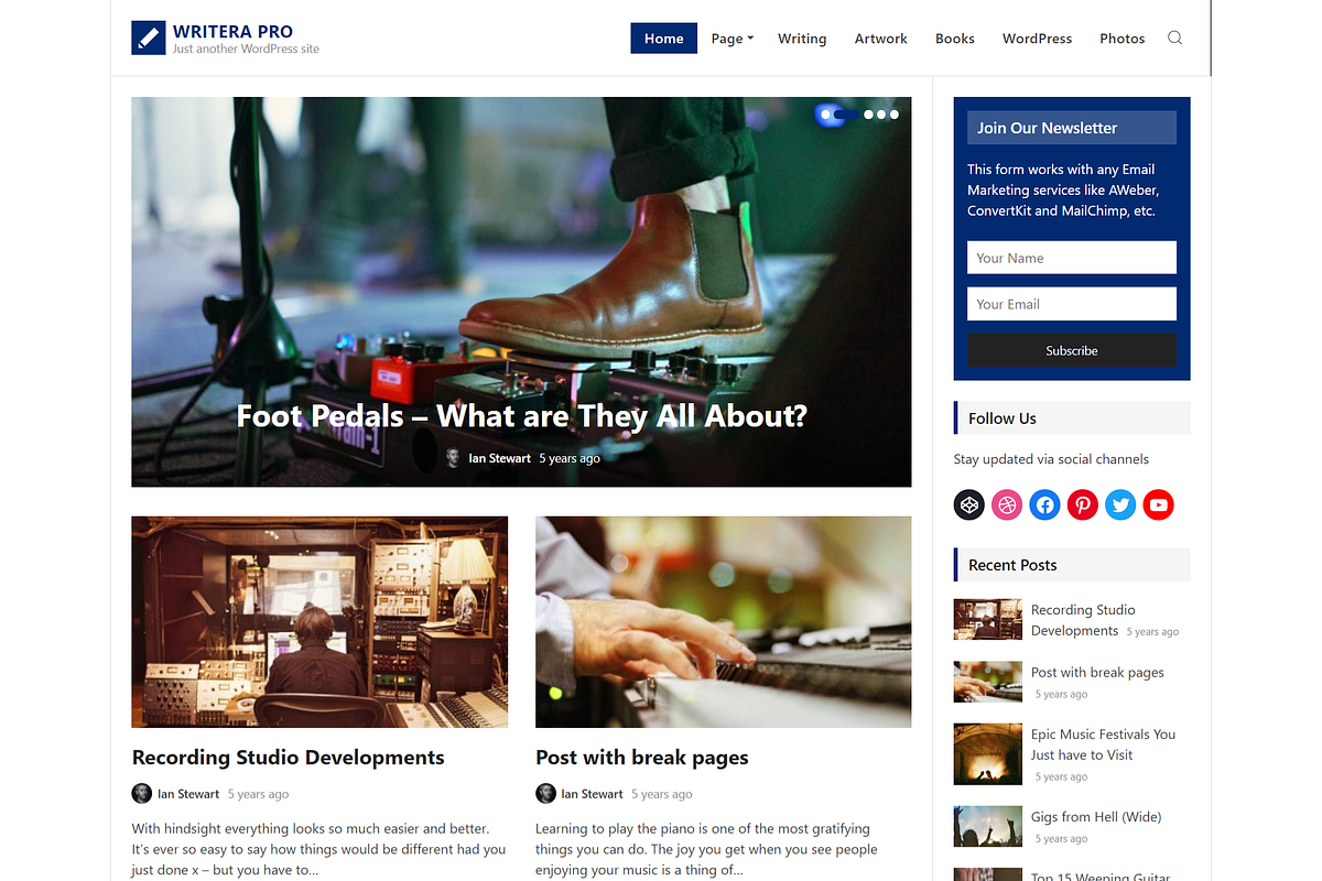 Writera - Blogging WP Theme, a WordPress Template by WPGraby