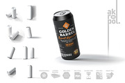 Beer Can Mock-Up, a Cups & Container Mockup by akropol (Thumbnail 1 of 10)