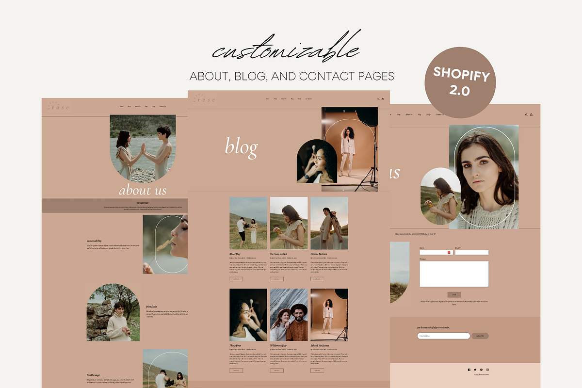 Minimal Shopify Theme | Desert Rose, a Templates & Theme by Easy Website Themes (Photo 3 of 8)