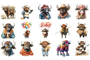 Funny Buffalo Clipart, an Illustration by Designking (Thumbnail 2 of 4)