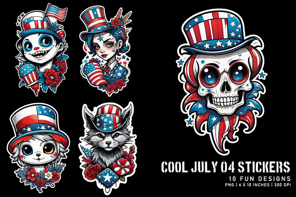 Cool July 04 Stickers, an Object Graphic by Digital Art Creations (Photo 3 of 6)