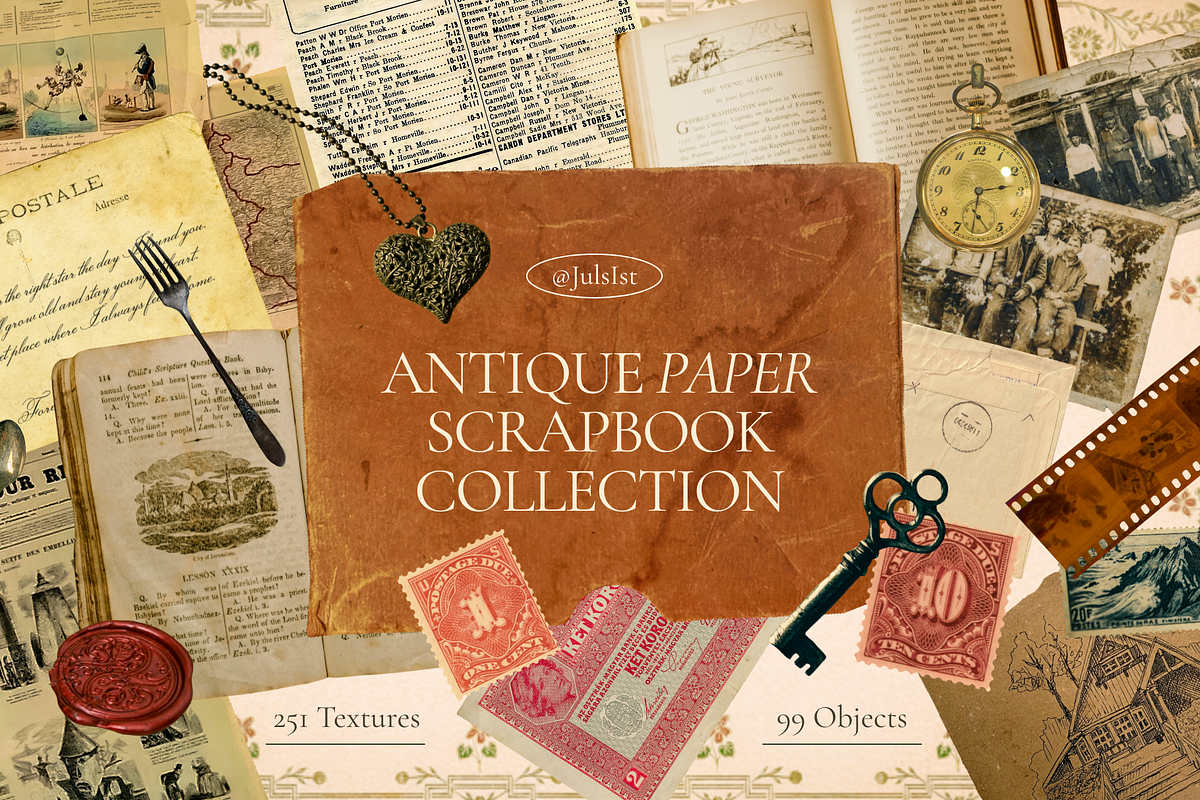 Antique Paper Scrapbook Collection, an Object Graphic by JulsIst (Photo 1 of 11)