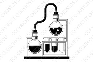 Science Experiment Retro Vintage, an Illustration by Christos Georghiou
