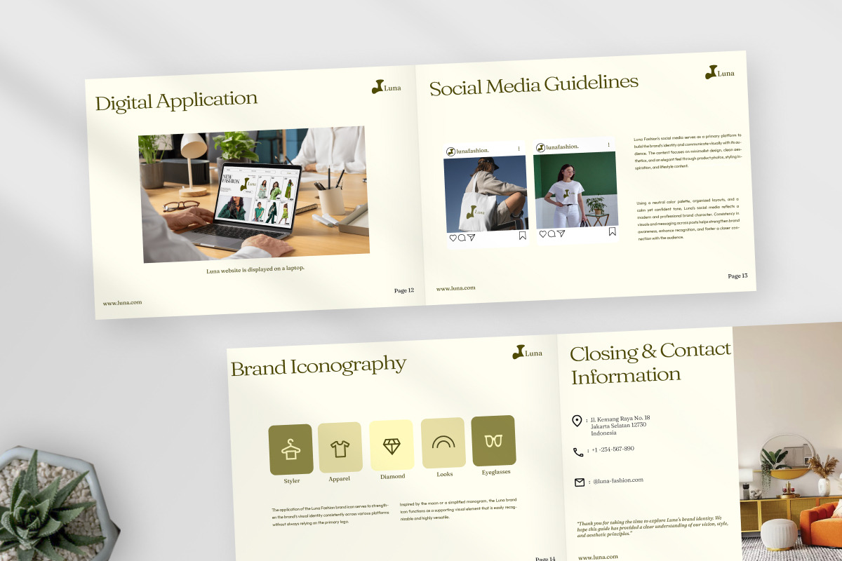 Luna Fashion Brand Guideline, a Branding & Logo Template by trabaskriya (Photo 7 of 7)