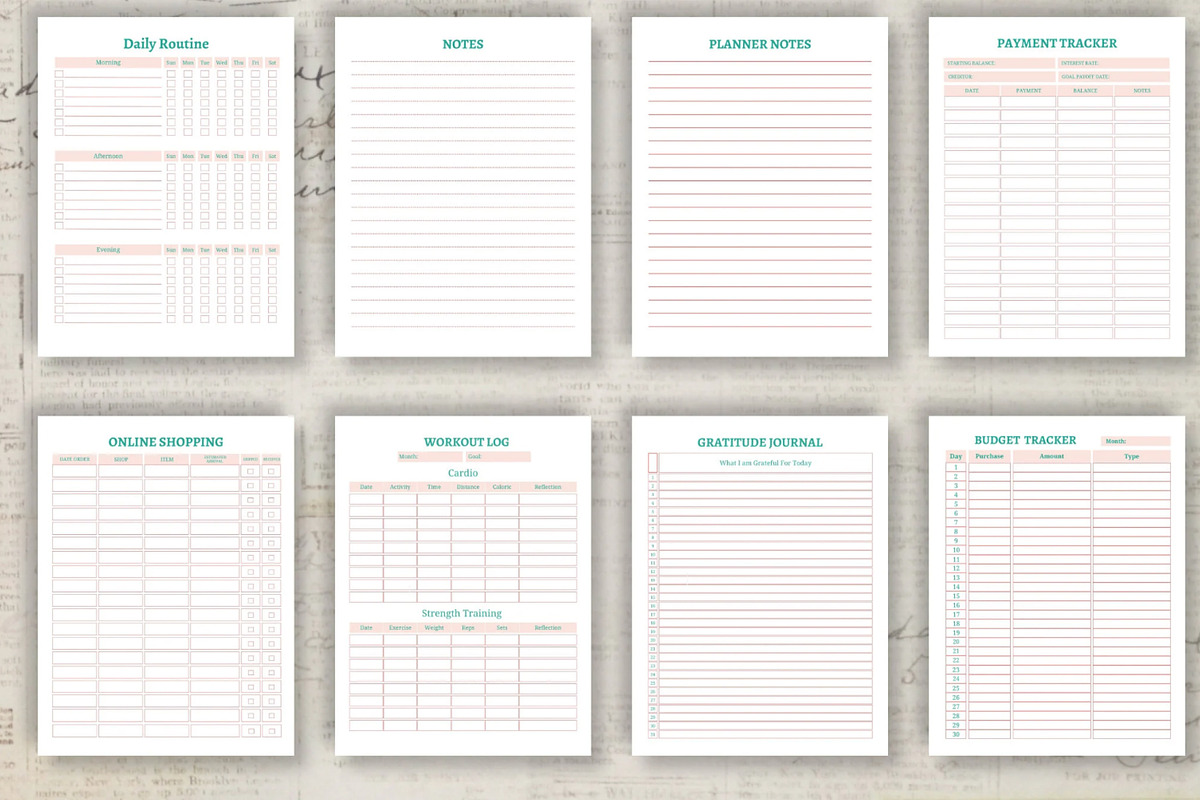 Printable Life Planner Template, a Stationery Template by Design House (Photo 5 of 8)