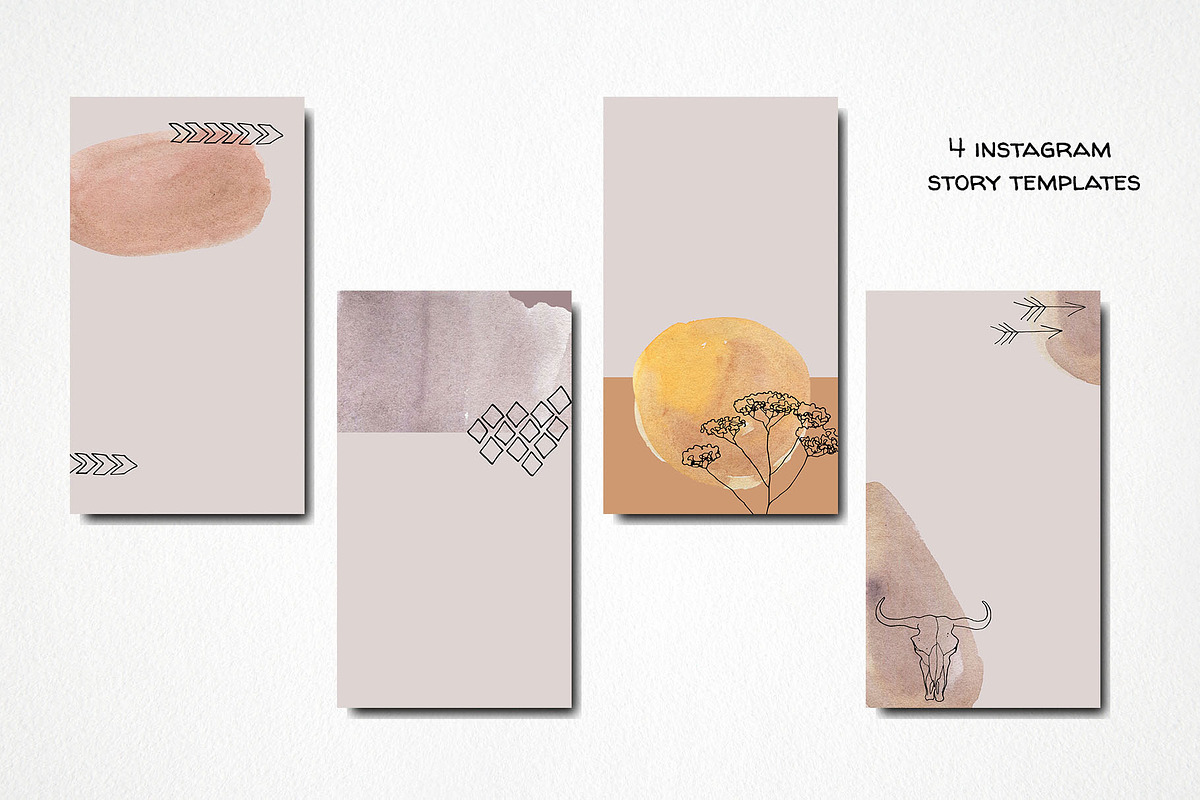 Boho instagram puzzle template, a Social Media Template by LyubovZaytseva
