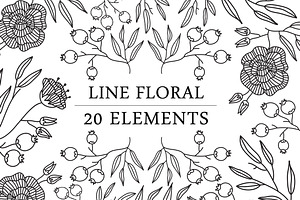 Line Floral Element